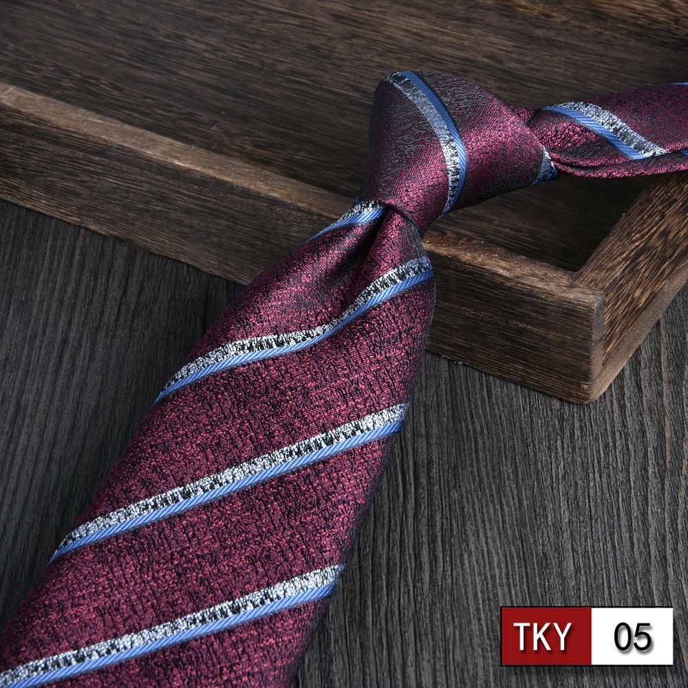 Corbata hombre vestido de negocios profesionales vino rojo novio casamiento Jacquard 8cm mano nueva tendencia spot