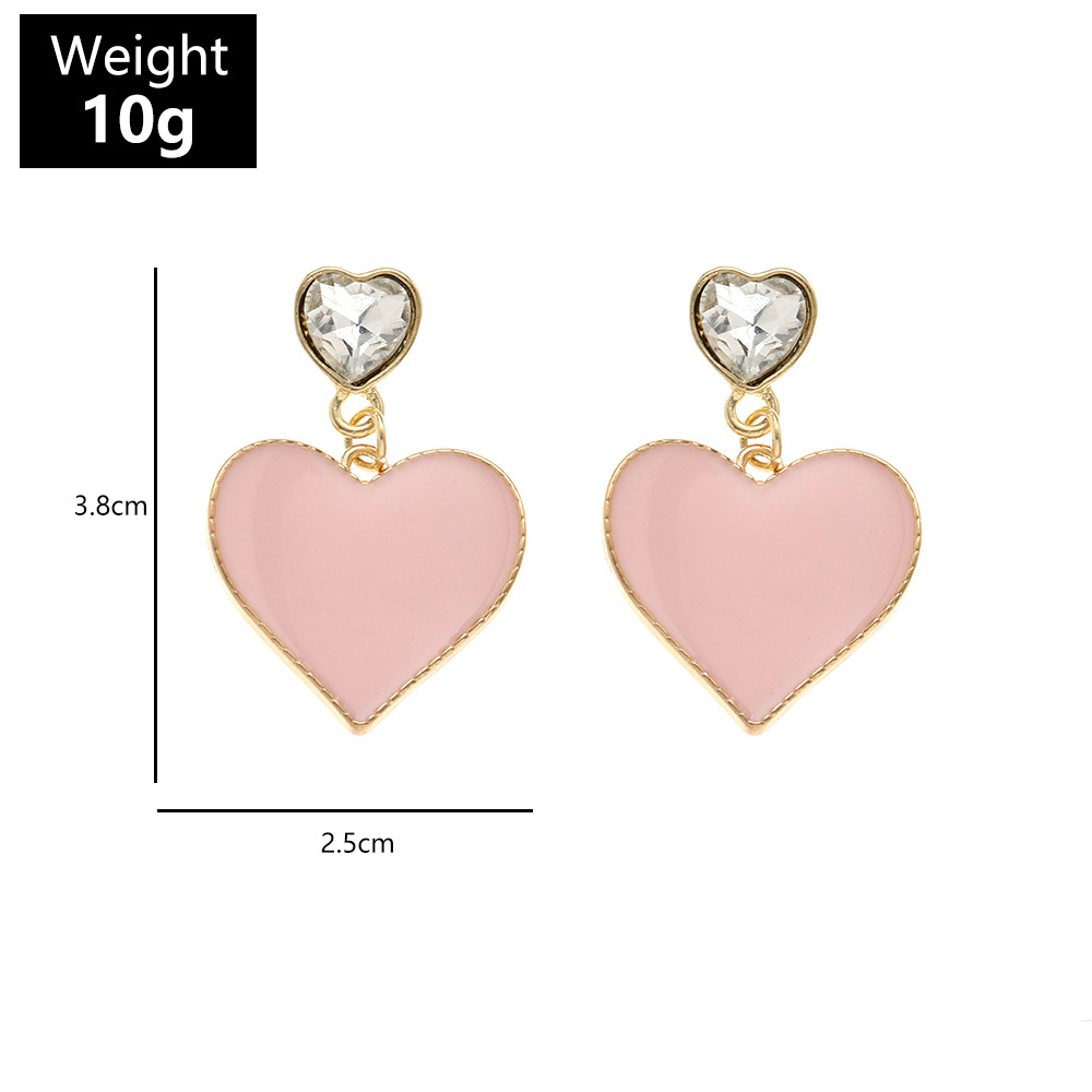 Korean double peach heart earringspicture1