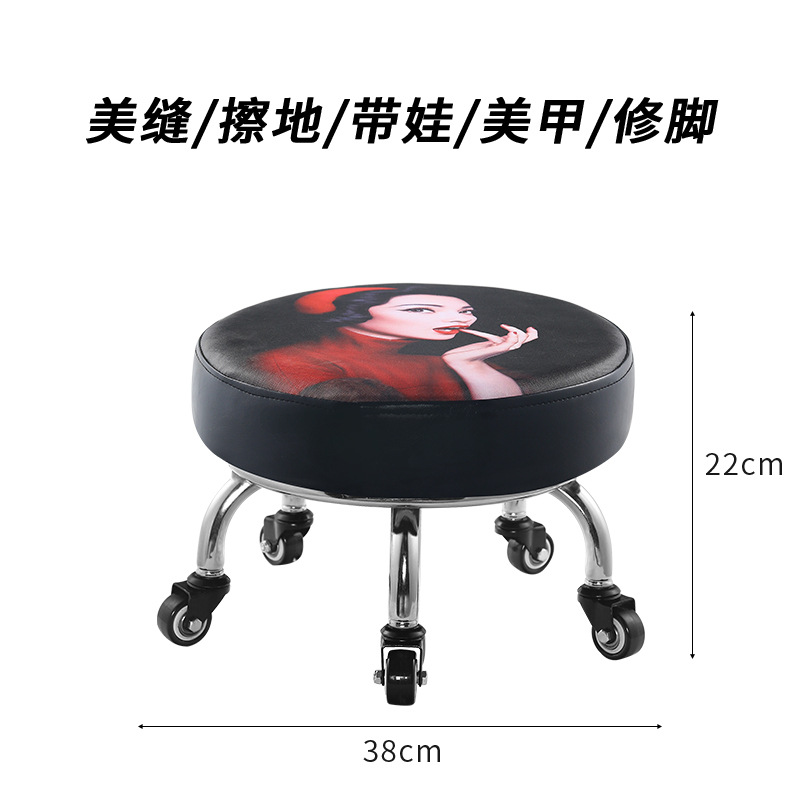 Casa belleza silla de polla de taburete baja silla para niños con taburete para bebés rotativo manicuría pedicura taburete bajo taburete circular
