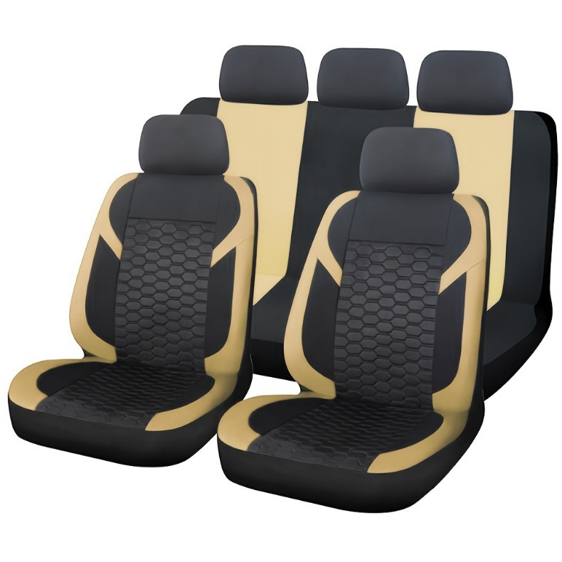 Cross-Border Four-Season Universal Honeycomb Hexagonal Mesh Quilted Mesh Cloth 5-Seat 9-Piece Car Seat Cover Set