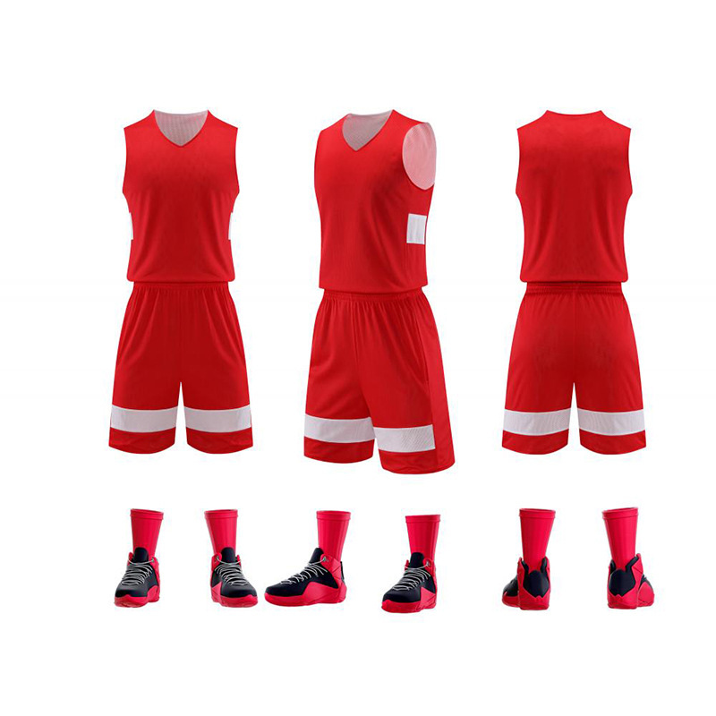Factory wholesale basketball uniform suit male and female students training competition sports team uniform DIY adult double-sided basketball jersey