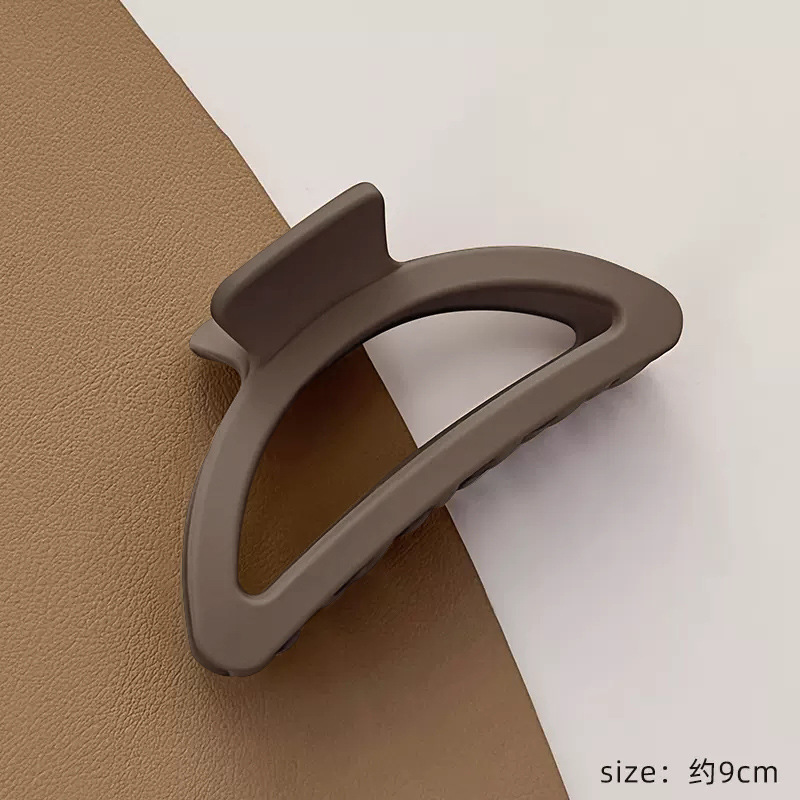 Milk Brown simple clip de tiburón horquilla hembra Cabeza trasera updo clip de pelo cabeza de plástico grande pinza de pelo tocado horquilla