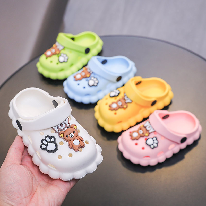 Children's Cave Shoes Cute Bear Claw Summer Home Indoor Baby Boys DIY Baotou Sandals and Slippers Outfit Women's Summer