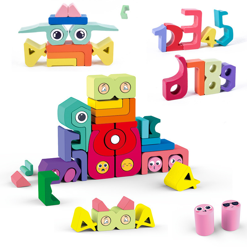Gran partícula estereoscópica abstracta arco iris bloques de construcción infantil educación temprana rompecabezas números conjuntos creativos torre apilada juguetes image 1