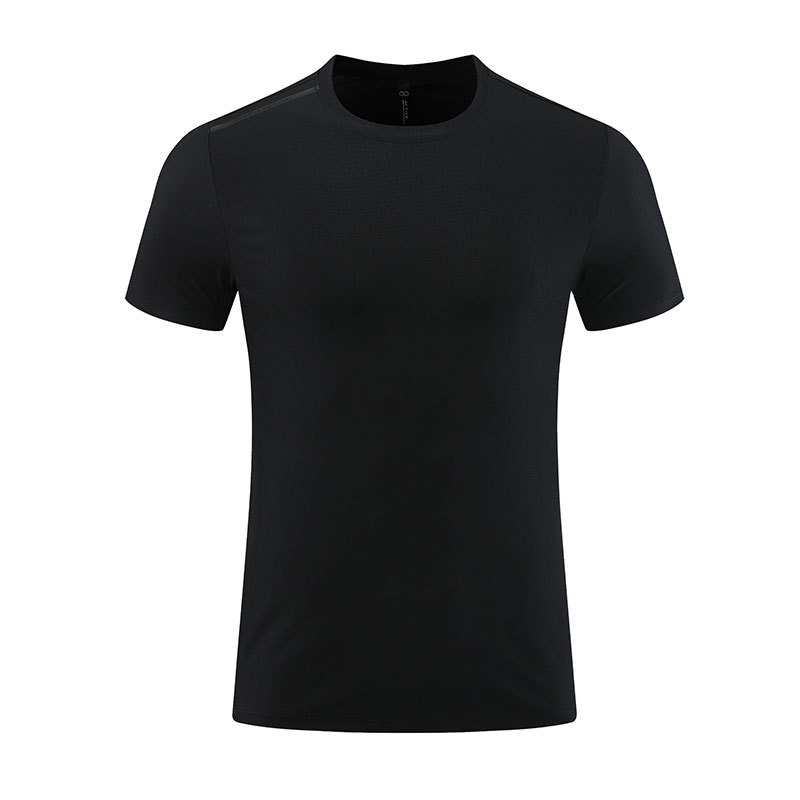 Camiseta impresa de secado rápido para hombres, fitness, cuello redondo suelto, ropa de entrenamiento de seda de hielo de verano, hombres de manga corta