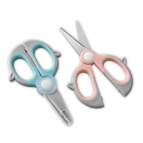 New stainless steel baby food scissors, portable children's food scissors, vegetable scissors, fruit scissors, complementary food scissors