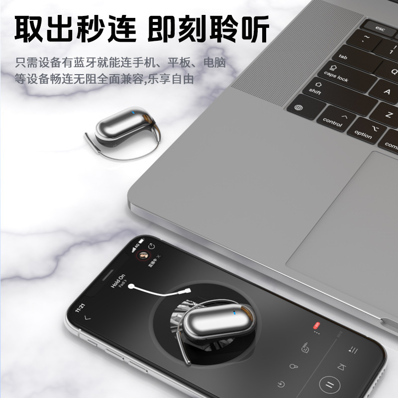 跨境爆款蓝牙耳机AI智能翻译无线挂耳式带记忆钢丝运动蓝牙耳机|undefined