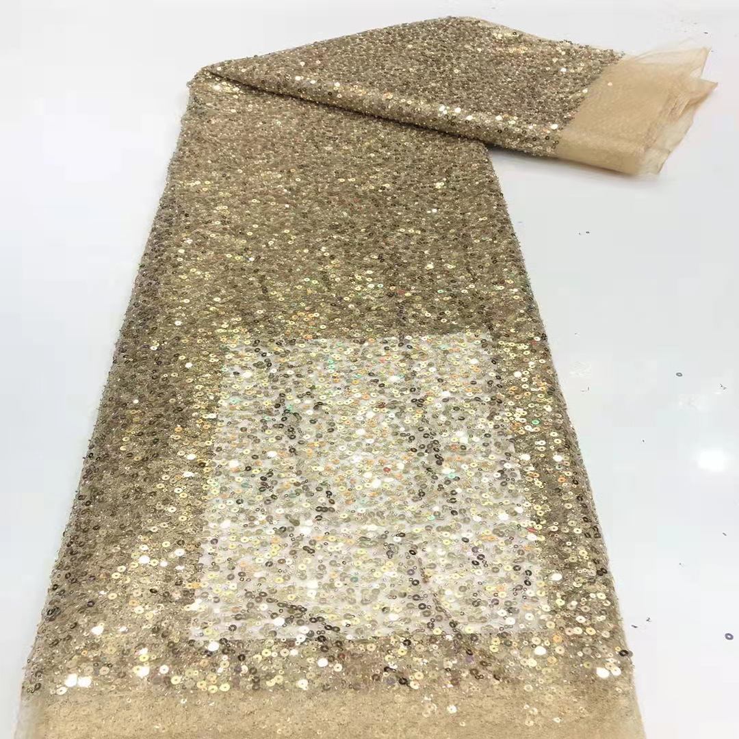 Tela de encaje coreana con lentejuelas de 5 mm, diseño de rosas, bordado con cuentas en tubo, tela de encaje para vestido camisero, encaje con lentejuelas image 3