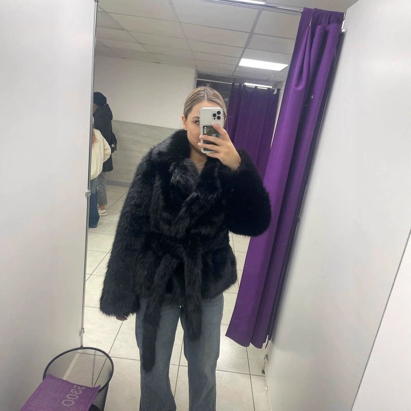 亚马逊速卖通跨境皮草厂家批发秋冬新款人造毛短款外套女装外衣|undefined