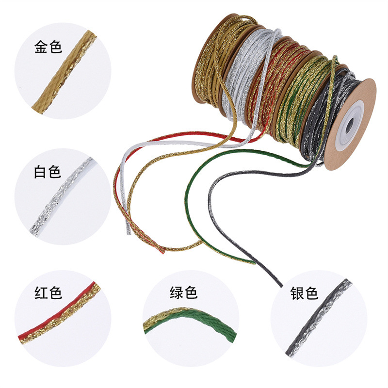 Amazon transfronterizo nueva cuerda de decoración de Navidad embalaje de regalos tarjetas de felicitación correa multi-color conjunto combinado