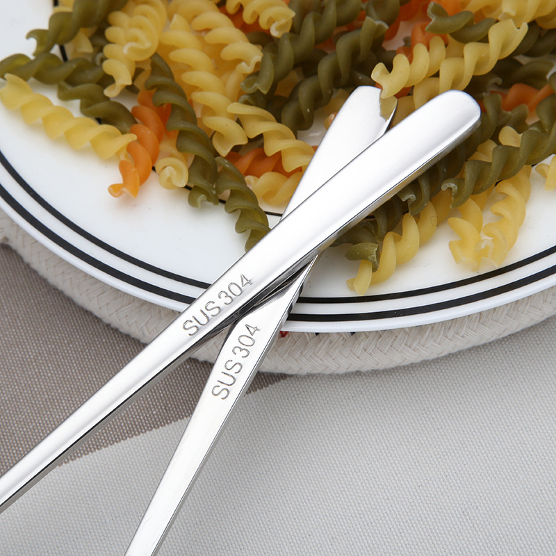 304 Korean style stainless steel spoon fork thick long handle stirring spoon coffee soup spoon children's dessert meal spoon