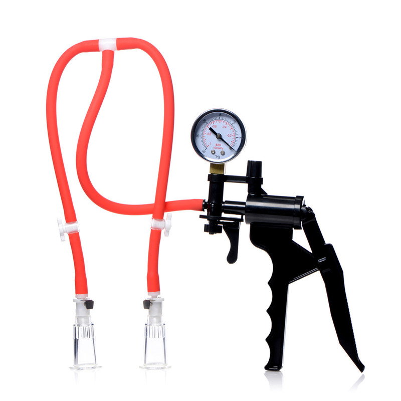 BDSM foreign trade double suction taste wearing nipple suction Nipple Pump System female cylinder expander