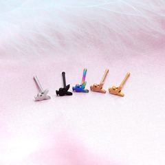 Cross-border source new products stainless steel animal European and American nose piercing small ear piercing straight rod rabbit nose piercing human body piercing 