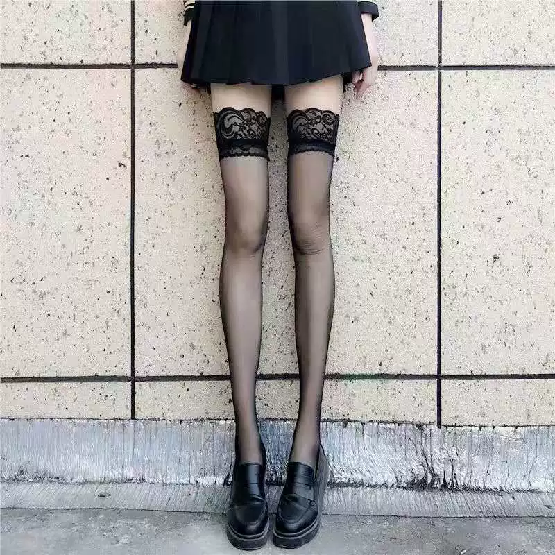 Lace tights, Japanese cute uniform style, patterned net, one size