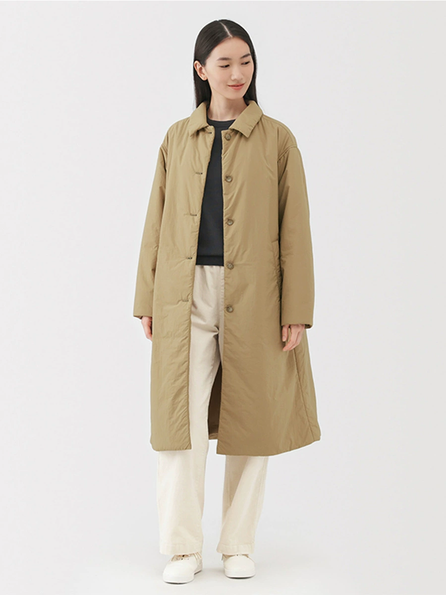 Down jacket, quilted waterproof Japanese trench coat, adds volume, plus size