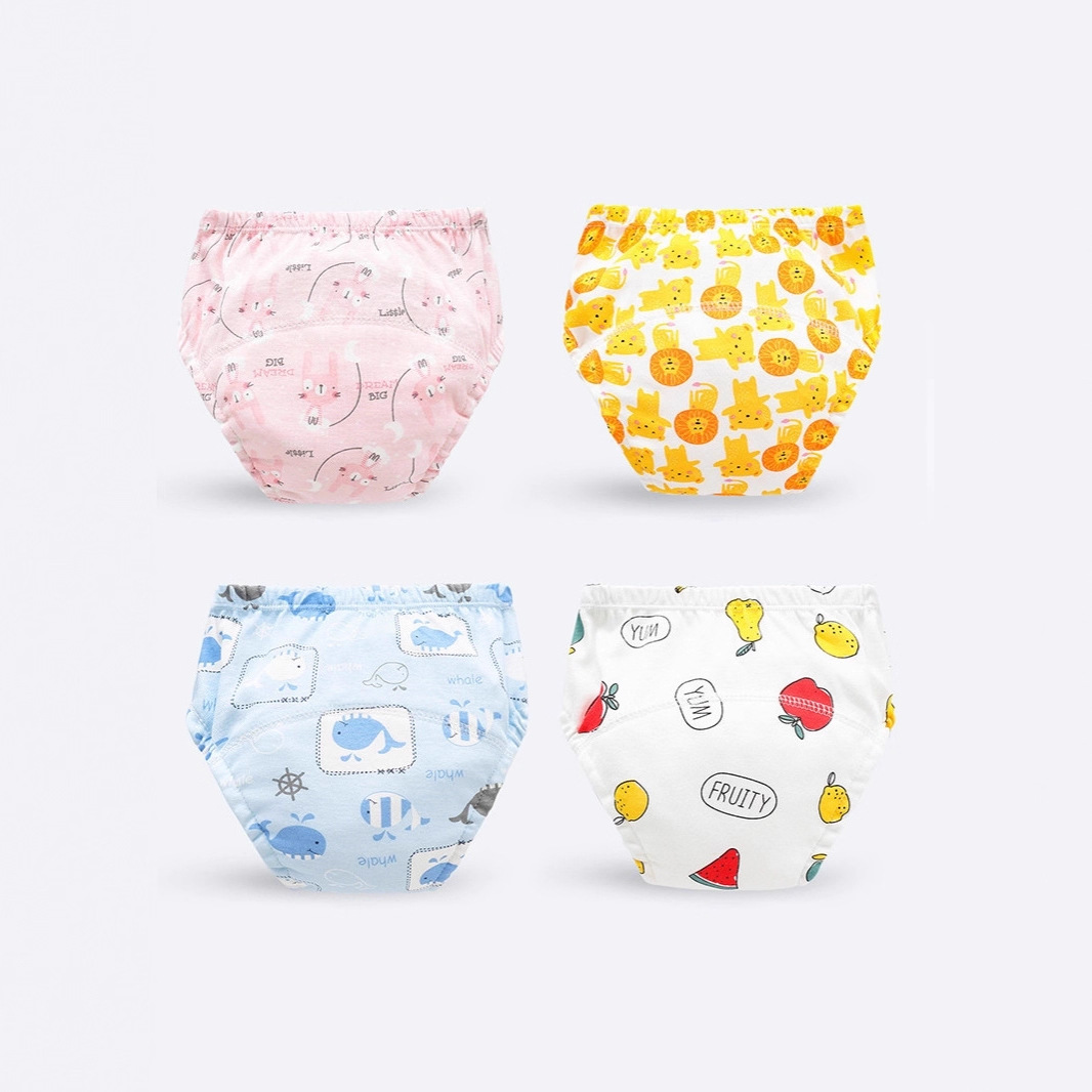Baby Training Pants Washable Eco-Friendly Cotton Diaper Cloth Pocket Learning Pants Infant Cloth Diapers Breathable Urine Barrier Pants Spring and Summer Style