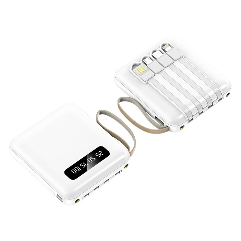 Mini banco de energía de cable autónomo transfronterizo 20000 mAh teléfono móvil portátil de gran capacidad fuente de alimentación móvil regalo al por mayor
