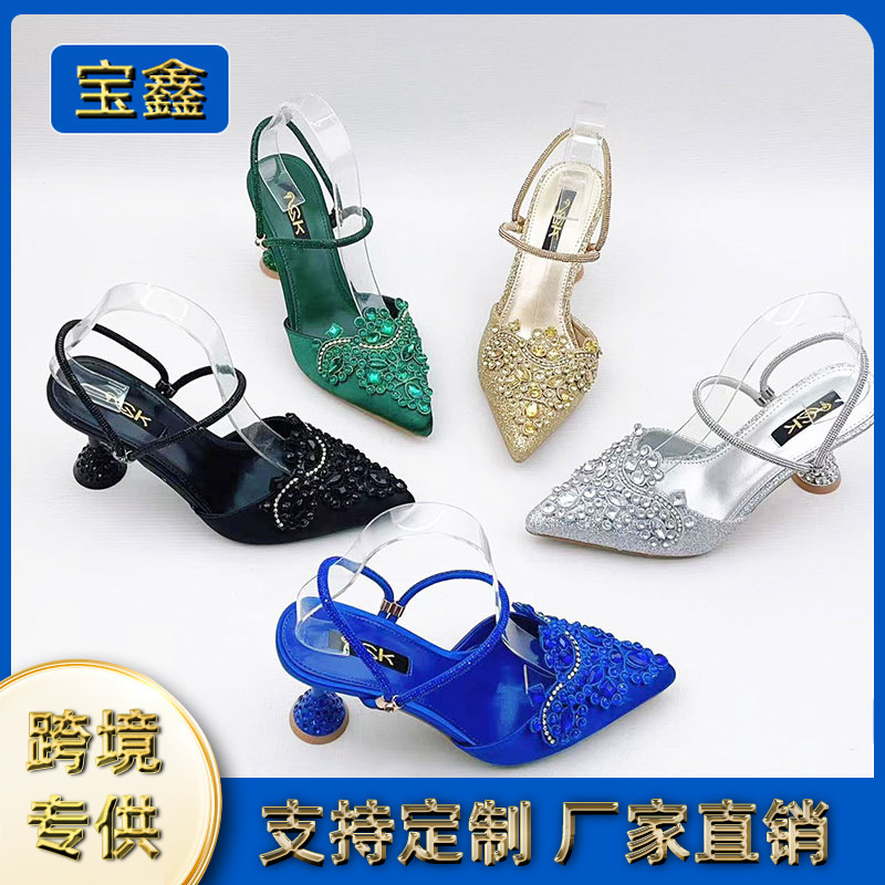2025 European and American Style Versatile Rhinestone High Heels with a Single Strap, Pointed Toe, Elegant Single Shoes in European and American Style 2025 European and American Style Versatile Rhinestone High Heels with a Single Strap, Pointed Toe, Elegant Single Shoes in European and American Style