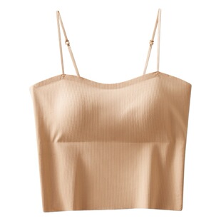 White Beautiful Back Underwear Women's Anti-running Light Landing Upper Bracket No Marching Naked Sense Inner Wear Outer Wear with Chest Pad No Steel Ring Sling