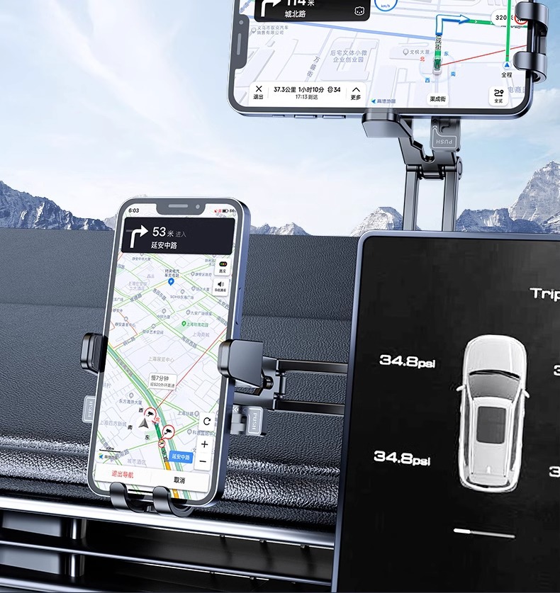Car Phone Holder Metal Console Mount Universal Navigation Bracket