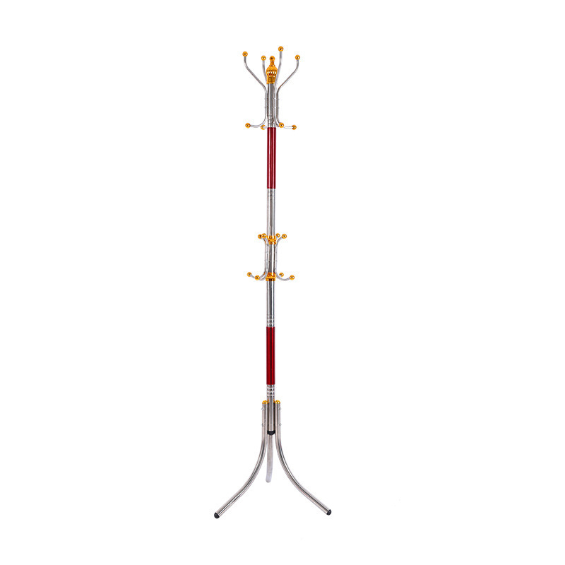 Colgante de sombrero de acero inoxidable simple de montaje percha de ropa de piso percha de ropa gruesa percha de ropa almacenamiento multifuncional fácil montaje