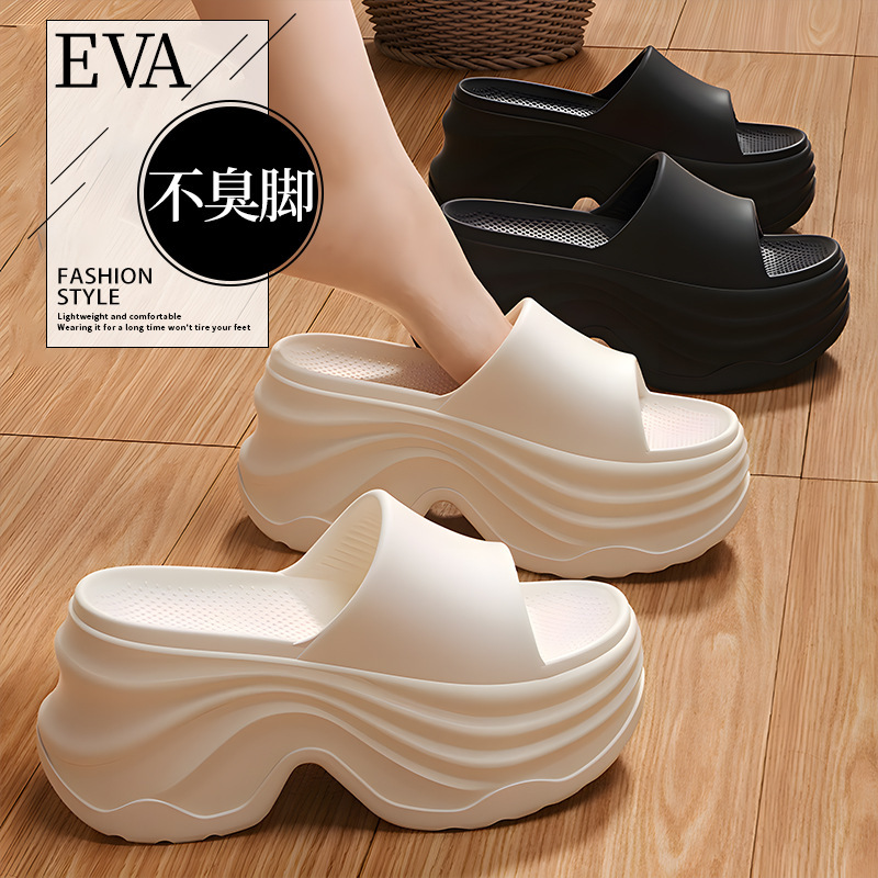 厚底增高拖鞋女生夏季2025新款高跟防滑耐磨eva厚底外穿凉拖鞋女|undefined
