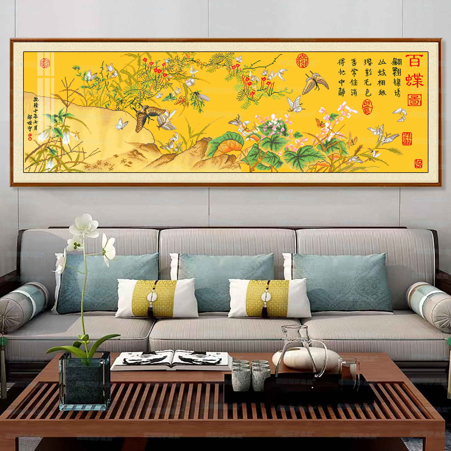 Punto de Cruz de la Mona Lisa, Pintura de Cien Mariposas de Lang Shining, Versión Mejorada de Punto de Cruz con un Toque de Alta Gama para la Sala de Estar, Estilo Nuevo. image 6