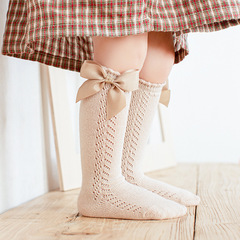 2024 Summer New Baby Socks with Spanish Transfer Circle Hollow Mesh Butterfly Knot Socks for Girls and Children Princess Socks