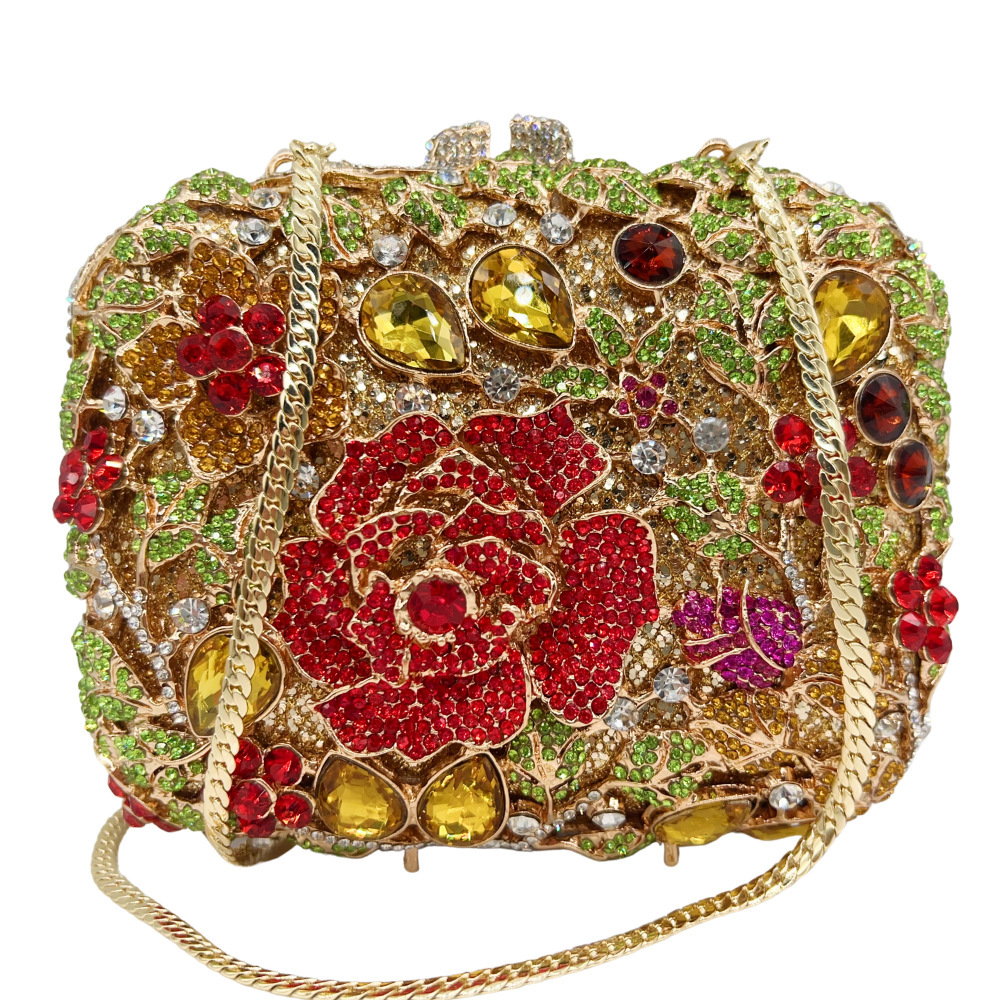 Bolsa de noche de piedra transfronteriza hueco con diamantes bolsas de cena de fiesta vestido de noche bolsas de mano de diamantes