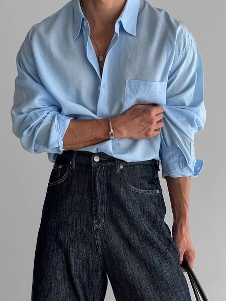 Retro solid color shirt