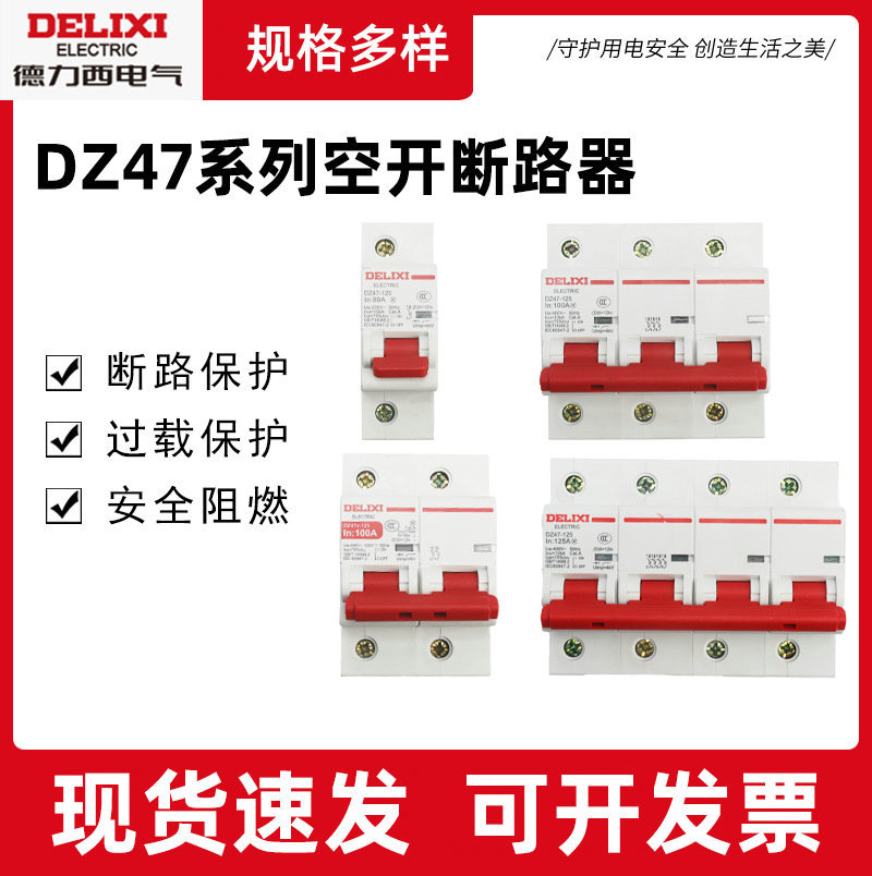 批发供应DZ47-125低压2P家用空开断路器 电闸过载断路器