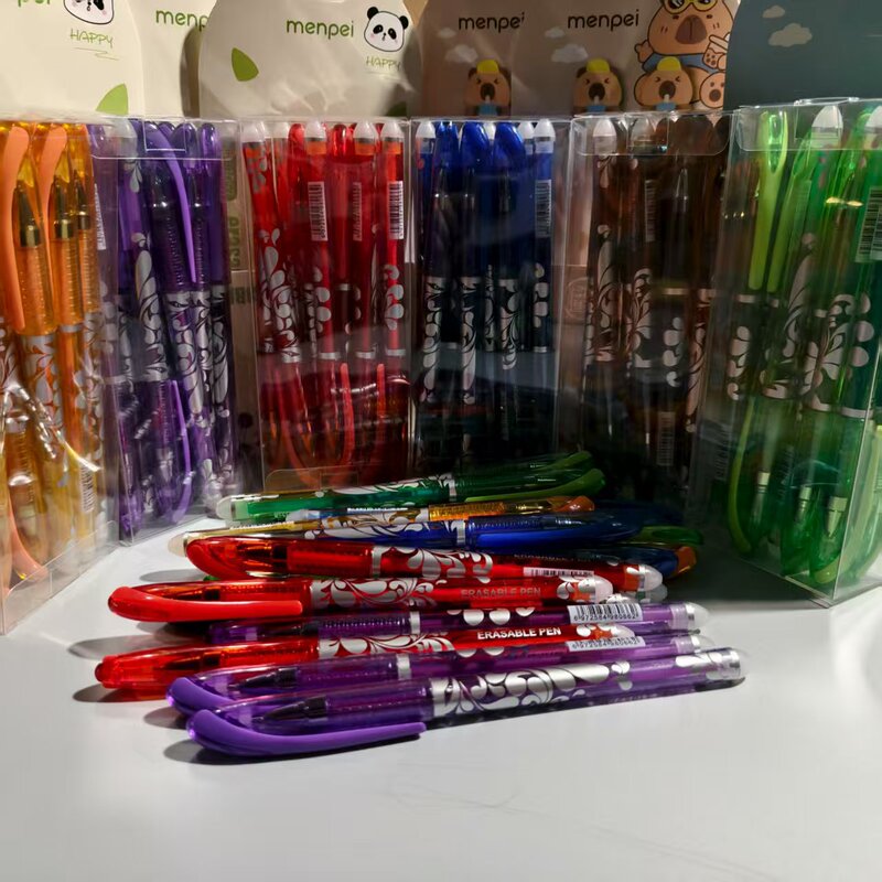 跨境外贸12支一盒拔帽青花瓷可擦中性笔0.5mm热可擦可擦笔易摩擦|undefined