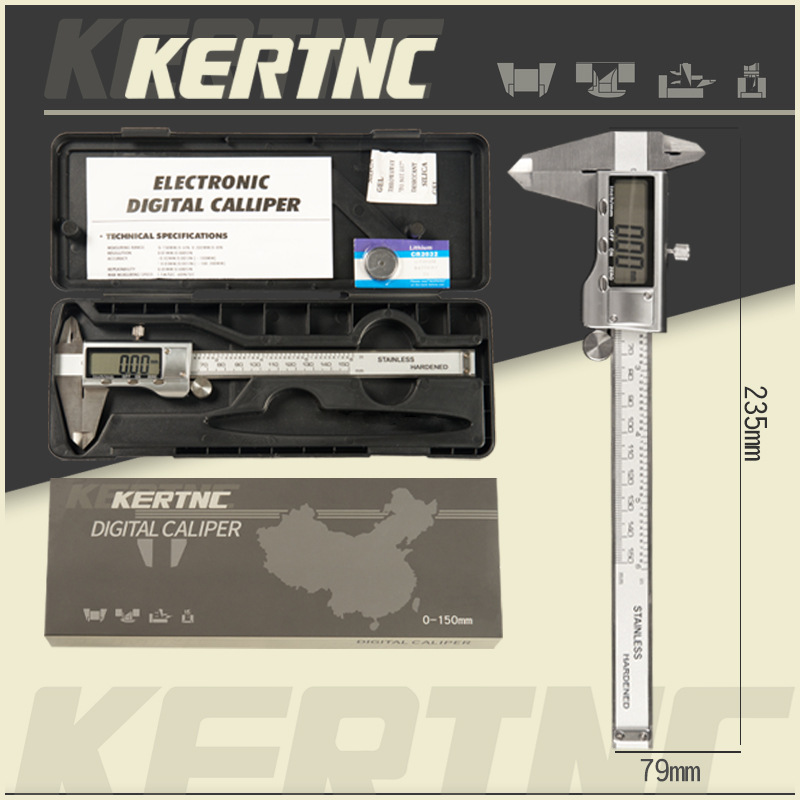 柯珥锌合金ABS电子数显卡尺0-150m四用外径深度内径测量现货批发