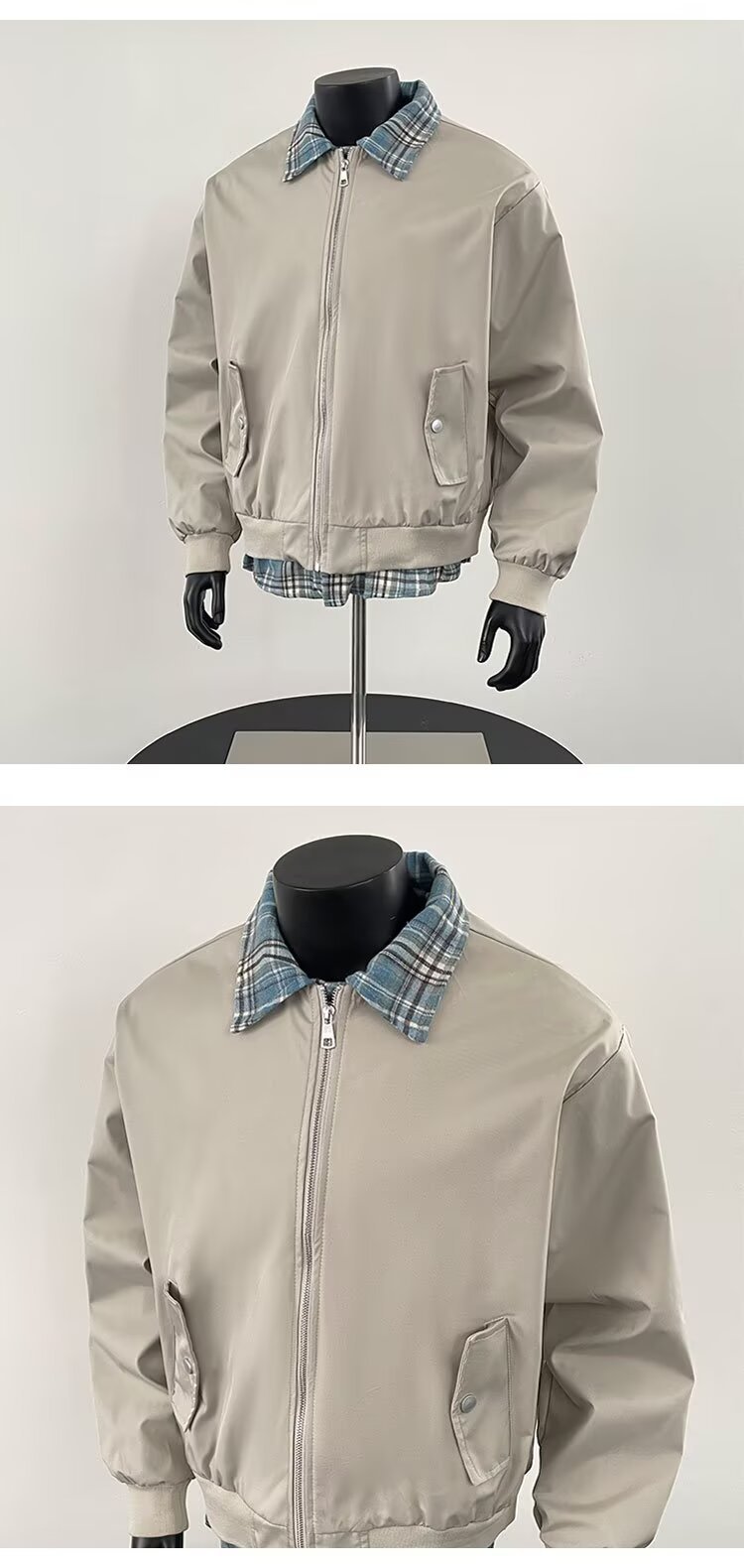 Men's Old Qian Style Colour Block Flight Jacket For Autumn_voghion.com