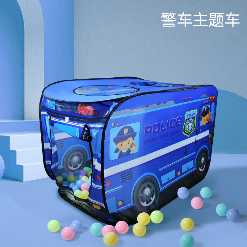 Transfronterizo TikTok instalación libre plegable tienda de campaña para niños Juego Casa de bomberos policía coche niños y niñas multi-tema