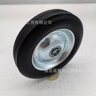 8X1.75 Rubber Wheel Galvanized Hub Wear-Resistant High Load Trolley Micro Tiller Solid Tire Industrial Caster