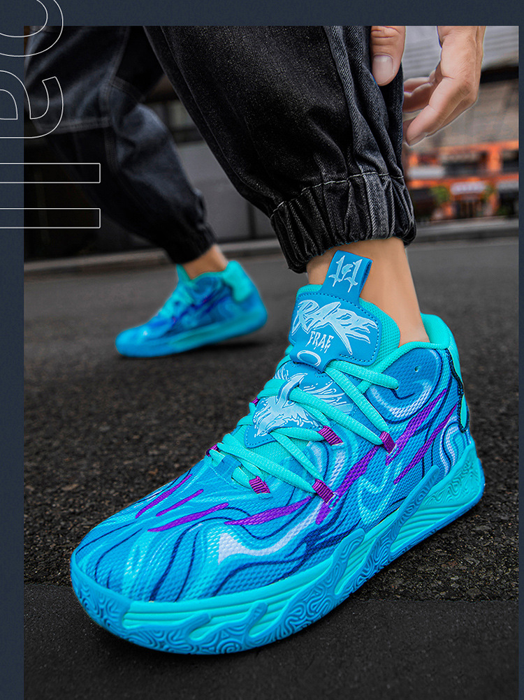 Three-ball Three-generation Bauer Basketball Shoes for Men and Women Anti-slip and Wear-resistant High-top Concrete Combat Cushioning Sports Shoes_voghion.com