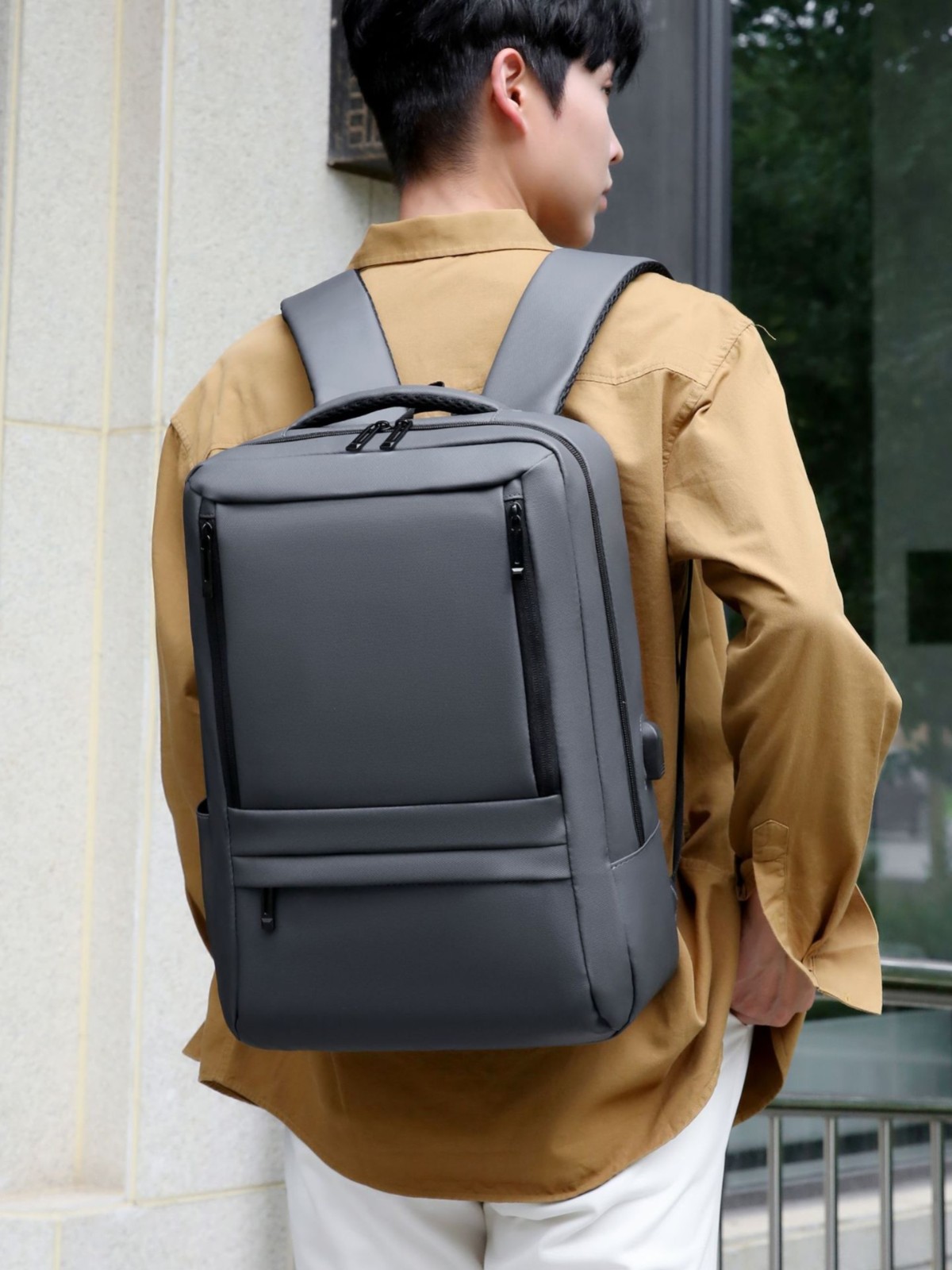 Película transfronteriza de alta calidad, mochila práctica para viajes de negocios de gran capacidad, mochila para computadora de viaje resistente a las salpicaduras