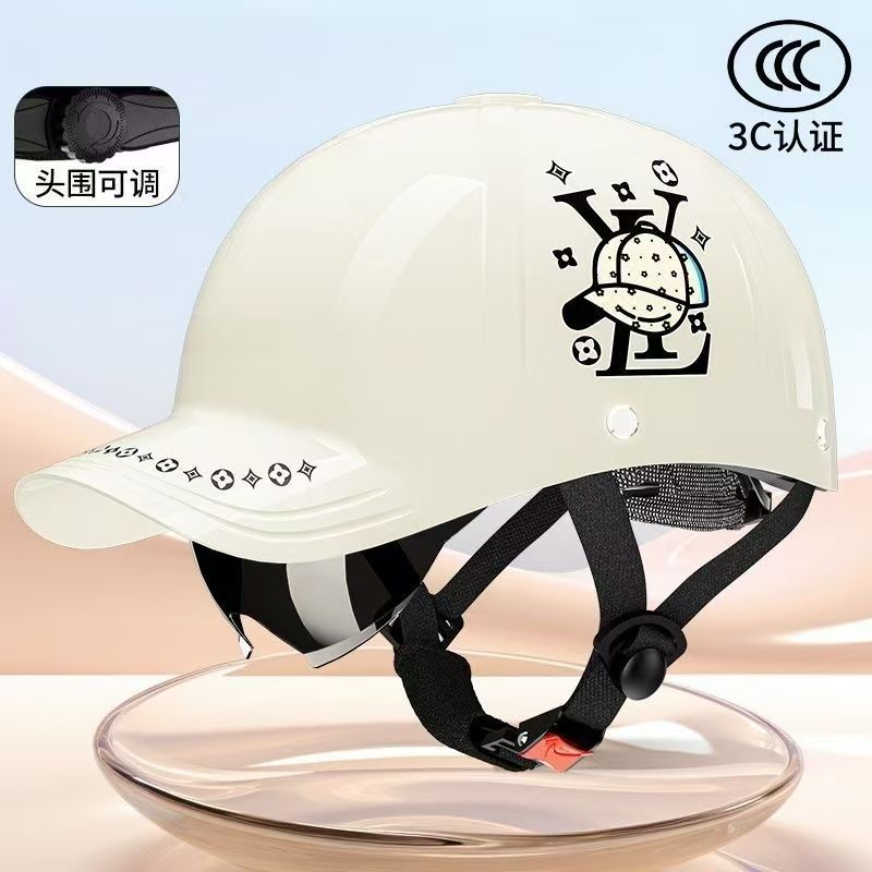 New National Standard 3C Electric Motorcycle Baseball Cap Helmet for Men, Summer Sun Protection Breathable Safety Helmet for Women, 2025 New Model