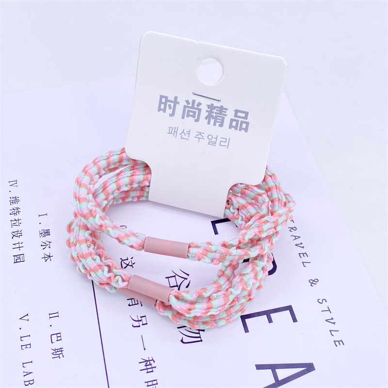 Estilo coreano accesorios para el cabello básico doble encaje renderizado trenza cuerda de pelo 3 Orden Tarjeta de tamaño de la barra de la cuerda del pelo banda de goma anillo de pelo