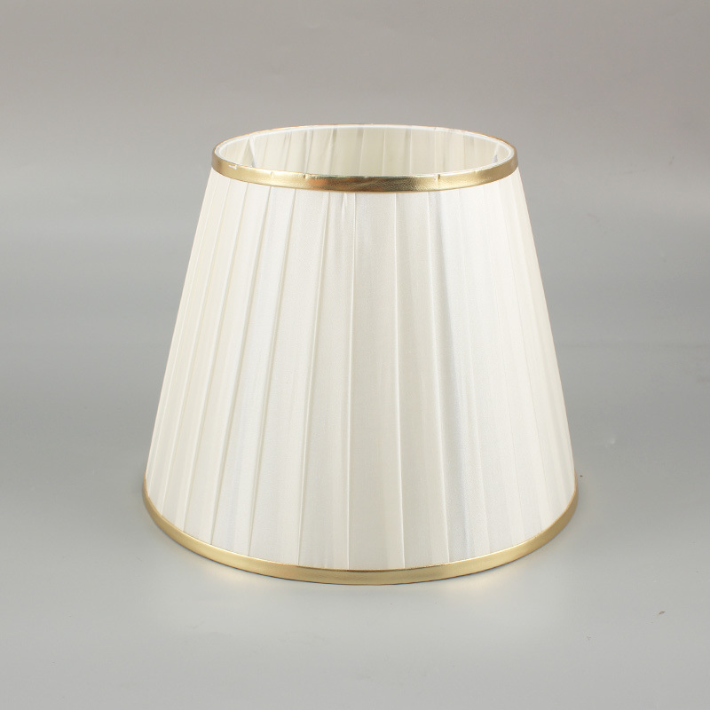 Tela transfronteriza plegable pantalla lámpara de mesa lámpara de pie lámpara de hotel sala de estar dormitorio borde dorado pantalla de tela al por mayor
