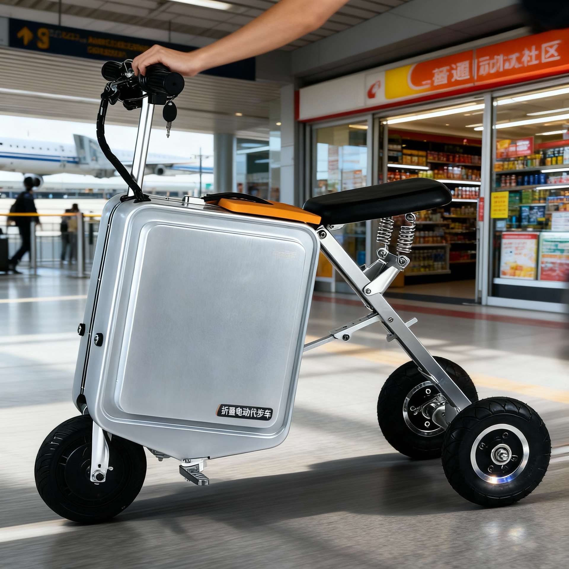 Small foldable electric three-wheeled bike for cycling