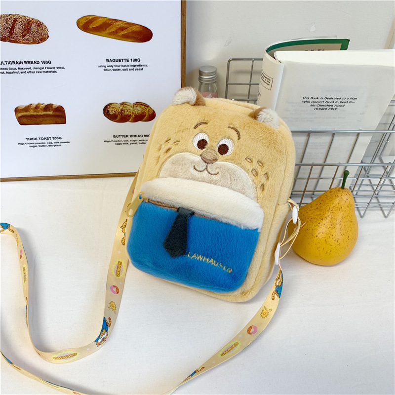 くまのプーさんかわいいぬいぐるみクロスボディバッグ 2025 新しいパーソナライズされたミニストリートクロスボディバッグ人形ぬいぐるみ携帯電話バッグ|undefined