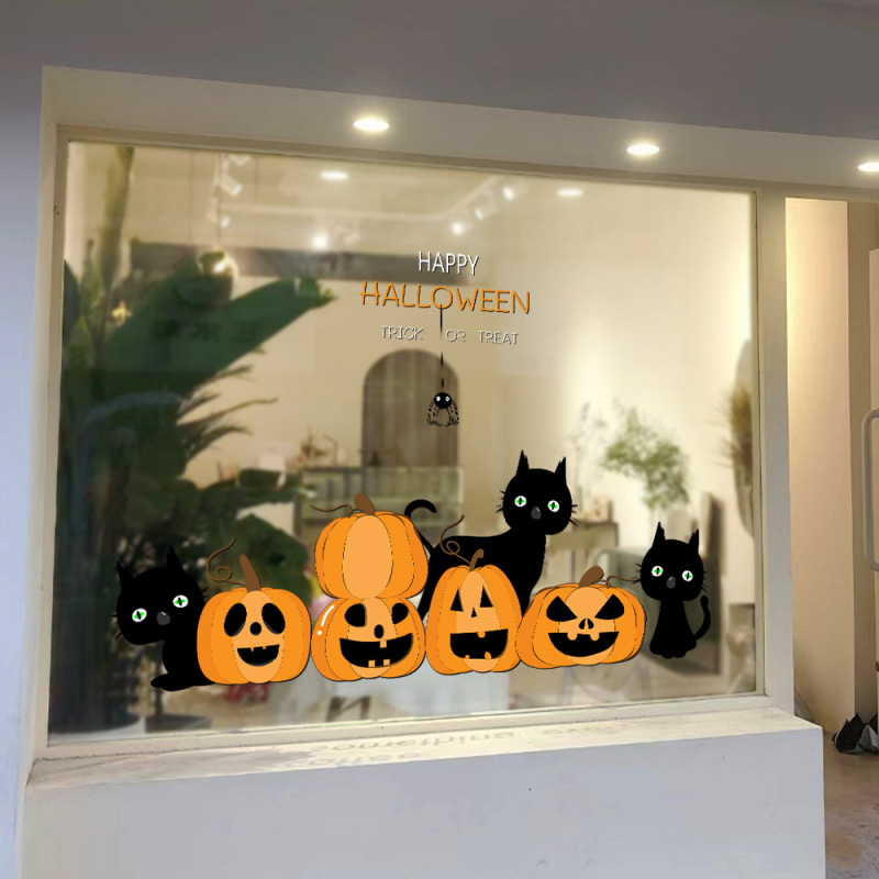 ハロウィン装飾静電ステッカーイン漫画インターネット有名店ホリデーイベントシーン雰囲気レイアウトウィンドウステッカー|undefined