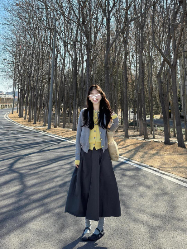 韩系chic撞色假两件针织衫修身毛衣外套女2025秋季开衫高级感上衣|undefined