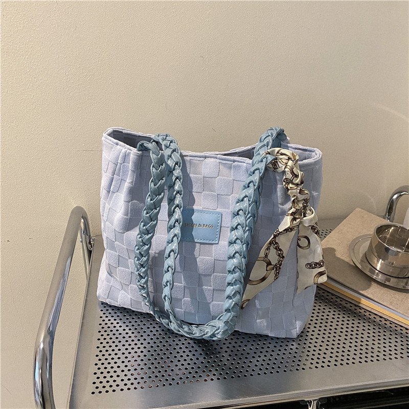 Cross-Border New Large-Capacity Bag for Women, Casual and Stylish Canvas Shoulder Bag, High-End Feel, Suitable for Class and Commuting Tote Bag