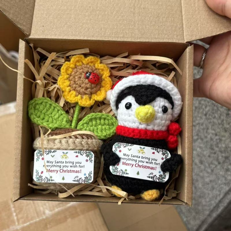 亚马逊新品毛线钩织圣诞老人玩偶手工编织圣诞树圣诞雪人节日摆件|undefined