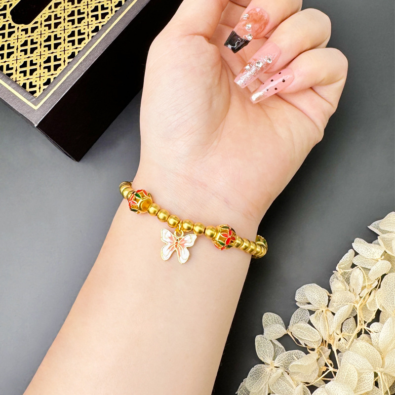 Vietnam Sha Jin Gufa herencia de cuentas hueco pulsera mariposa mujer ligera lujo no se desvanece el suministro de joyería de alta calidad