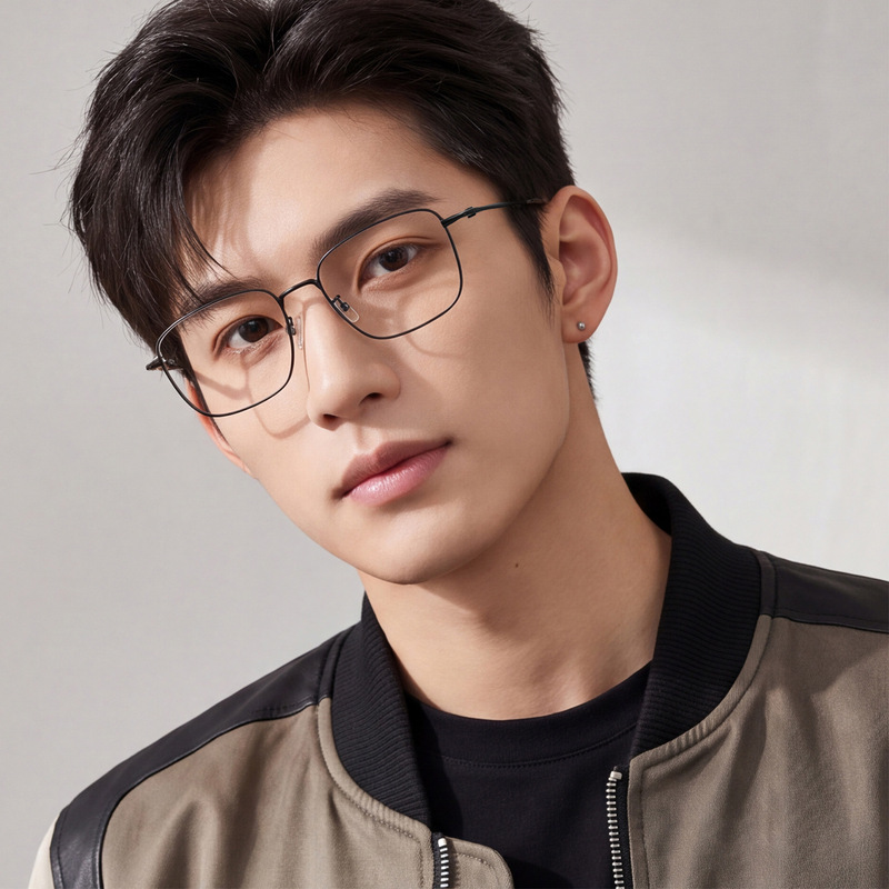 【90263】New Ultra-Light Square Titanium Frame Plain Glasses, Exquisite and Versatile, Can Be Worn Without Makeup and Can Be Fitted with Prescription Lenses 【90263】New Ultra-Light Square Titanium Frame Plain Glasses, Exquisite and Versatile, Can Be Worn Without Makeup and Can Be Fitted with Prescription Lenses