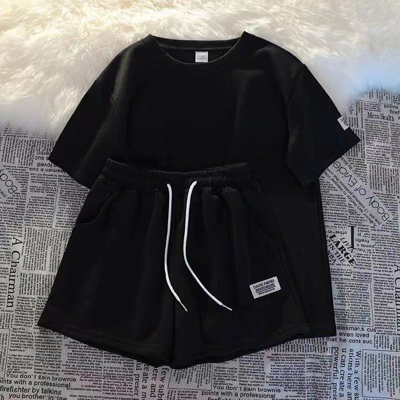 Summer Clothes Are Paired with a Complete Set of Casual Sports Suits for Women. Summer Large Size Short-Sleeved Shorts for Small People. Two-Piece Set